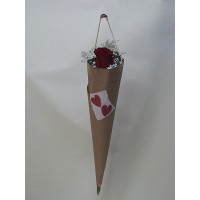 Букет 1 бр. роза, декорирана с гипсофил, нежна зеленина и семпла опаковка Букет 1 бр. роза, декорирана с гипсофил, нежна зеленина и семпла опаковка